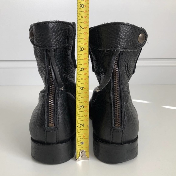 J.Crew Pebble Leather Ankle Booties Size 9 Black - Picture 6 of 9